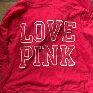 Pink zip-up jacket with hood